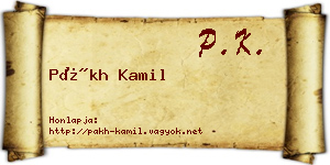 Pákh Kamil névjegykártya